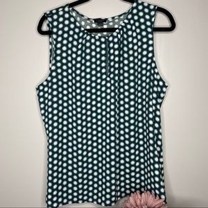Ann Taylor polka dotted sleeveless blouse